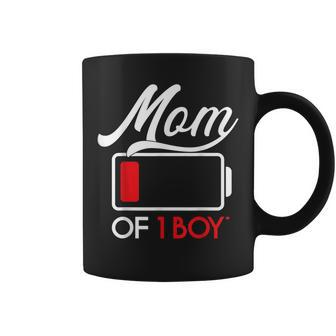 Mom Of 1 Boy Battery Fully Mothers Day Birthday Women Coffee Mug | Mazezy