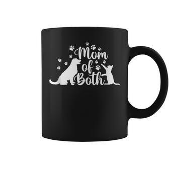 Mom Of Both Cat And Dog Mom Gift Crazy Cat Lady Dog Lover Coffee Mug | Mazezy DE