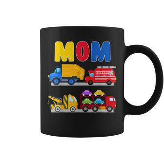 Mom Of The Birthday Boy Transportation Vehicles Trucks Cars Coffee Mug - Seseable