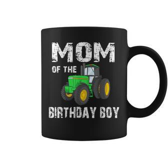Mom Of The Birthday Boy Vintage Farm Tractor Party Family Coffee Mug - Seseable