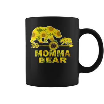 Momma Bear Sunflower Funny Mother Father Gift Coffee Mug - Seseable