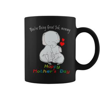 Mommy Happy Mothers Day Elephant T- Shirt Coffee Mug | Mazezy