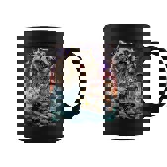 Monster Raccoon As Kraken Attack A War Ship At High Seas Coffee Mug | Mazezy