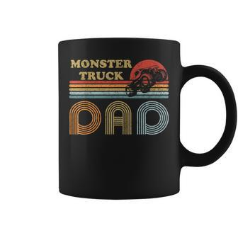 Monster Truck Dad Vintage Sunset Retro Horizon Lines Coffee Mug - Seseable