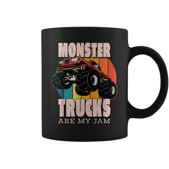 Monster Trucks Are My Jam Funny Engine Retro Monster Truck Coffee Mug - Seseable