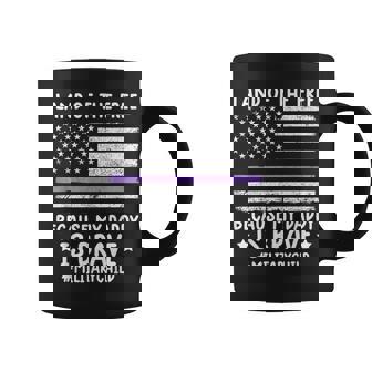 Month Of The Military Land Of Free Because My Daddy Is Brave Coffee Mug | Mazezy