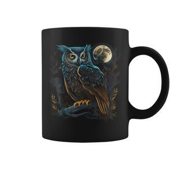 Moon Owl Birds Owl Gifts Graphic For Men Women Boys Girls Coffee Mug | Mazezy