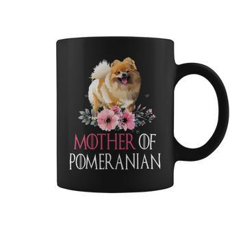 Mother Of Pomeranian Happy Mothers Day Floral Pomeranian Coffee Mug - Monsterry CA