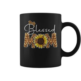Mothers Day Blessed Mom Leopard Print Sunflower Coffee Mug - Thegiftio UK