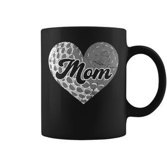 Mothers Day Distressed Heart Golf Mom Mama Sport Fan Coffee Mug | Mazezy
