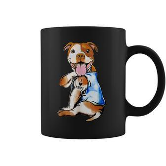 Mothers Day Gifts Pit Bull Dog Tattoo I Love Mom Coffee Mug | Mazezy CA