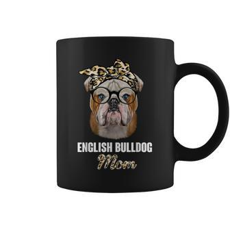 Mothers Day Leopard Plaid Gift English Bulldog Mom Coffee Mug | Mazezy