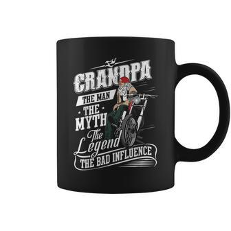 Motorcycle Grandpa The Man The Myth The Bad Influence Gift For Mens Coffee Mug | Mazezy