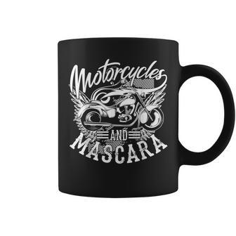 Motorcycles And Mascara | Cute Makeup Motor Lover Gift Coffee Mug - Seseable