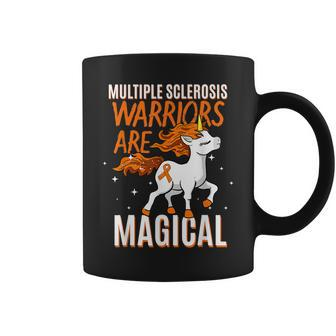 Multiple Sclerosis Warriors Magical Unicorn Orange Ribbon Coffee Mug | Mazezy