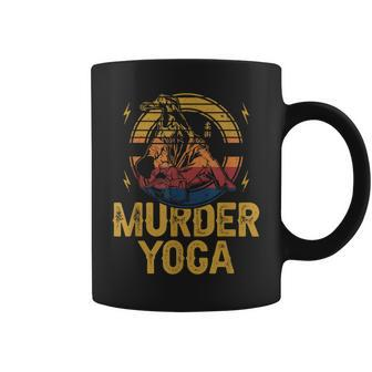 Murder Yoga - Funny Vintage Brazilian Jiu Jitsu Wrestling Coffee Mug - Seseable