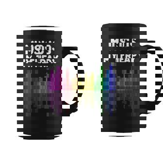 Music Is My Therapy Equalizer Dj Funny Musical Musician Coffee Mug | Seseable UK