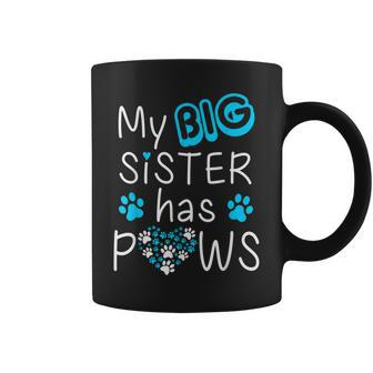 My Big Sister Has Paws | Kitty Cat Siblings Gift Coffee Mug | Mazezy