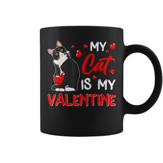 My Cat Is My Valentine Cute Valentines Day Cat Dad Cat Mom Coffee Mug - Seseable