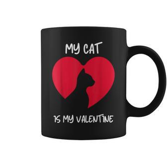 My Cat Is My Valentine Kitten Lover Heart Valentines Day V3 Coffee Mug - Seseable