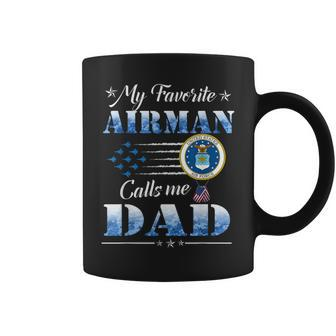 My Favorite Airman Calls Me Dad Air Force Fathers Usaf Coffee Mug | Mazezy