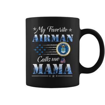 My Favorite Airman Calls Me Mom Air Force Mama Usaf Coffee Mug | Mazezy