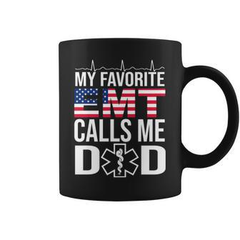My Favorite Emt Calls Me Dad Fathers Day Gift Coffee Mug - Seseable