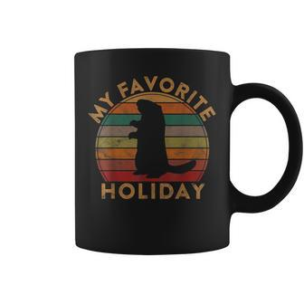 My Favorite Holiday Ground Hog Sunset Gift Groundhog Day Coffee Mug - Seseable