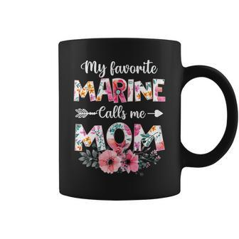 My Favorite Marine Calls Me Mom Marine Military Mom Gift For Womens Coffee Mug | Mazezy CA