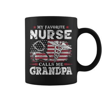 My Favorite Nurse Calls Me Grandpa Usa Flag Father Gift Gift For Mens Coffee Mug | Mazezy UK