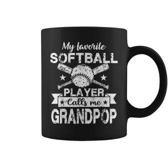 My Favorite Player Calls Me Grandpop Baseball Softball Coffee Mug | Mazezy