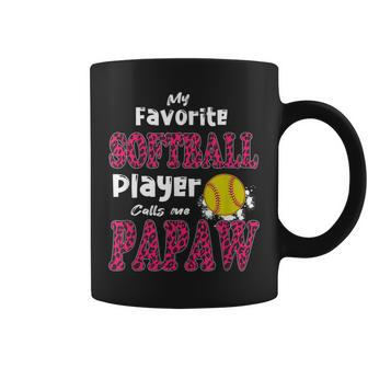 My Favorite Softball Player Calls Me Papaw Fathers Day Coffee Mug - Thegiftio UK