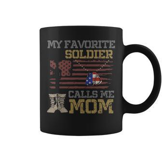 My Favorite Soldier Calls Me Mom Proud Army Mom V2 Coffee Mug - Seseable