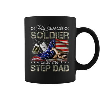 My Favorite Soldier Calls Me Step Dad Army Graduation Coffee Mug | Mazezy