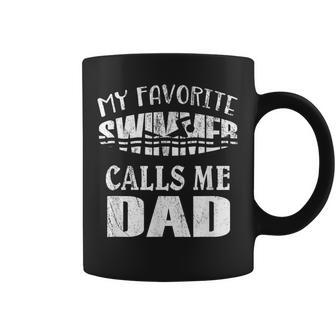 My Favorite Swimmer Calls Me Dad - Vintage Swim Pool Coffee Mug - Seseable