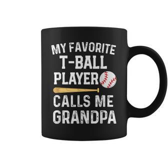 My Favorite Tball Player Calls Me Grandpa Mens Baseball Coffee Mug | Mazezy UK