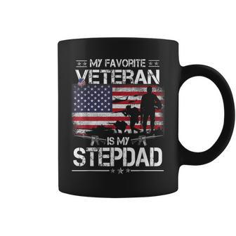My Favorite Veteran Is My Stepdad - Flag Father Veterans Day Coffee Mug - Seseable