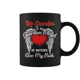 My Grandpa Is Guardian Angel He Watches Over Back Christmas Coffee Mug | Mazezy