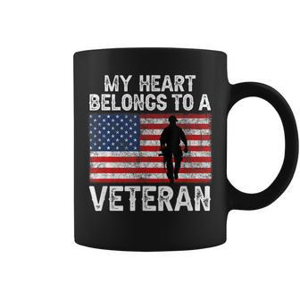 My Heart Belongs To A Veteran Army Veteran Fathers Day Coffee Mug - Seseable