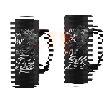 My Heart Is On That Field Football Heart Mothers Day Coffee Mug - Thegiftio UK