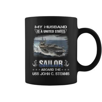 My Husband Is A Sailor Aboard The Uss John C Stennis Cvn 74 Coffee Mug - Seseable
