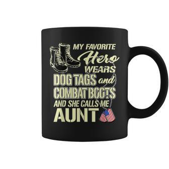 My Niece Wears Dog Tags And Combat Boots - Proud Army Aunt Coffee Mug - Seseable