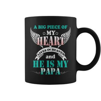 My Papa Lives In Heaven Shirt Memorial Day Papa Dad Grandpa Coffee Mug | Mazezy