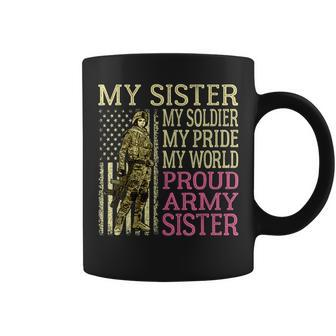 My Sister My Soldier Hero Proud Army Sister Military Sibling Coffee Mug | Mazezy