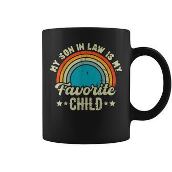 My Son-In-Law Is My Favorite Child Funny Mom Retro Groovy Coffee Mug - Thegiftio UK