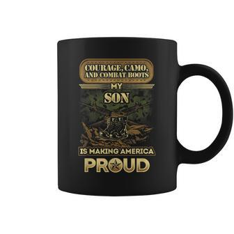 My Son Is A Soldier Proud Military Mom Dad Parent Coffee Mug | Mazezy