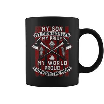 My Son My Firefighter Hero | Proud Firefighter Mom Mother Coffee Mug - Seseable