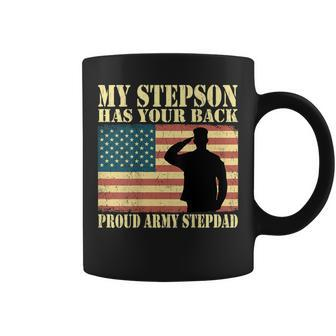 My Stepson Has Your Back Proud Army Stepdad Father Gifts Gift For Mens Coffee Mug | Mazezy
