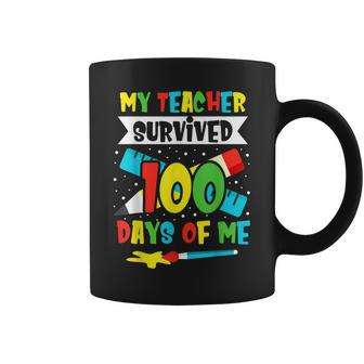 My Teacher Survived 100 Days Of Me 100Th Day Of School V2 Coffee Mug - Thegiftio UK