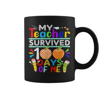 My Teacher Survived 100 Days Of Me Happy 100Th Day Of School V2 Coffee Mug - Thegiftio UK